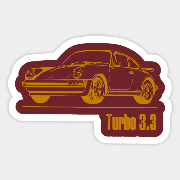 turbo 930 Sticker by retroracing